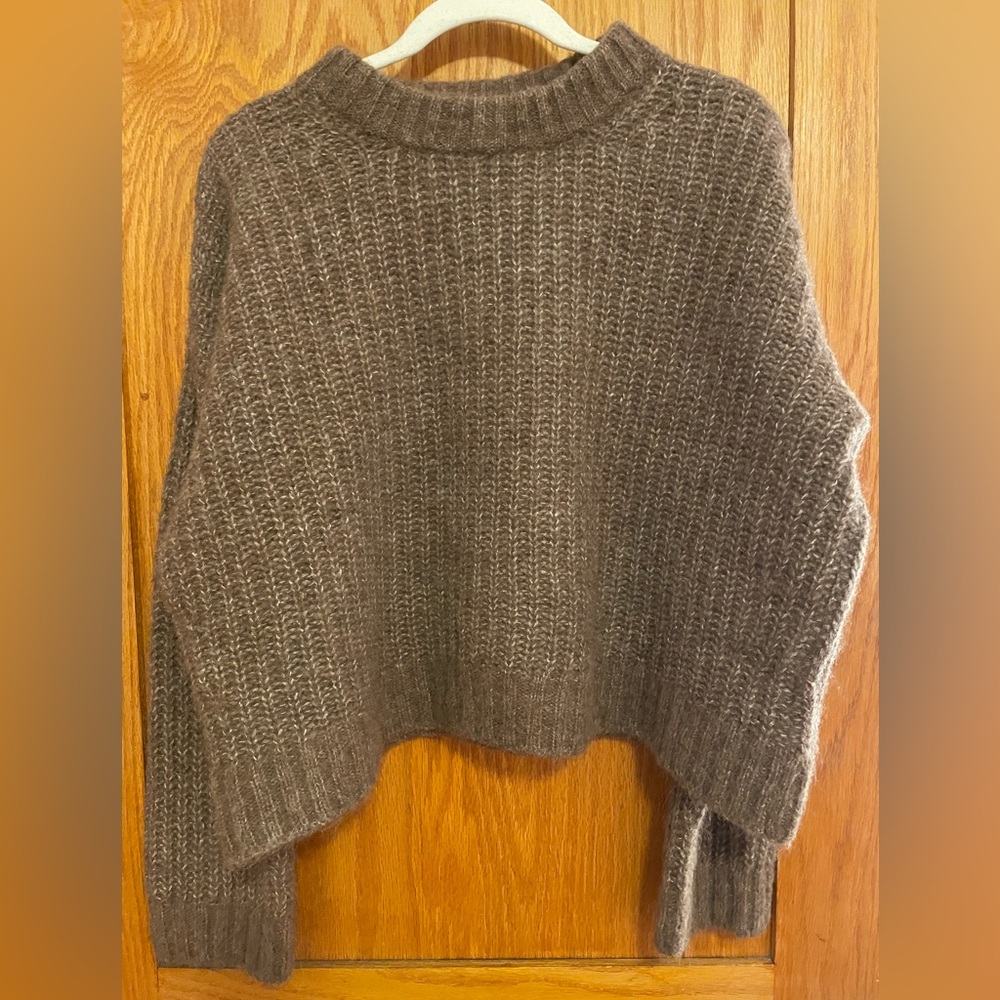 Sezane Brown Crew Neck Sweater